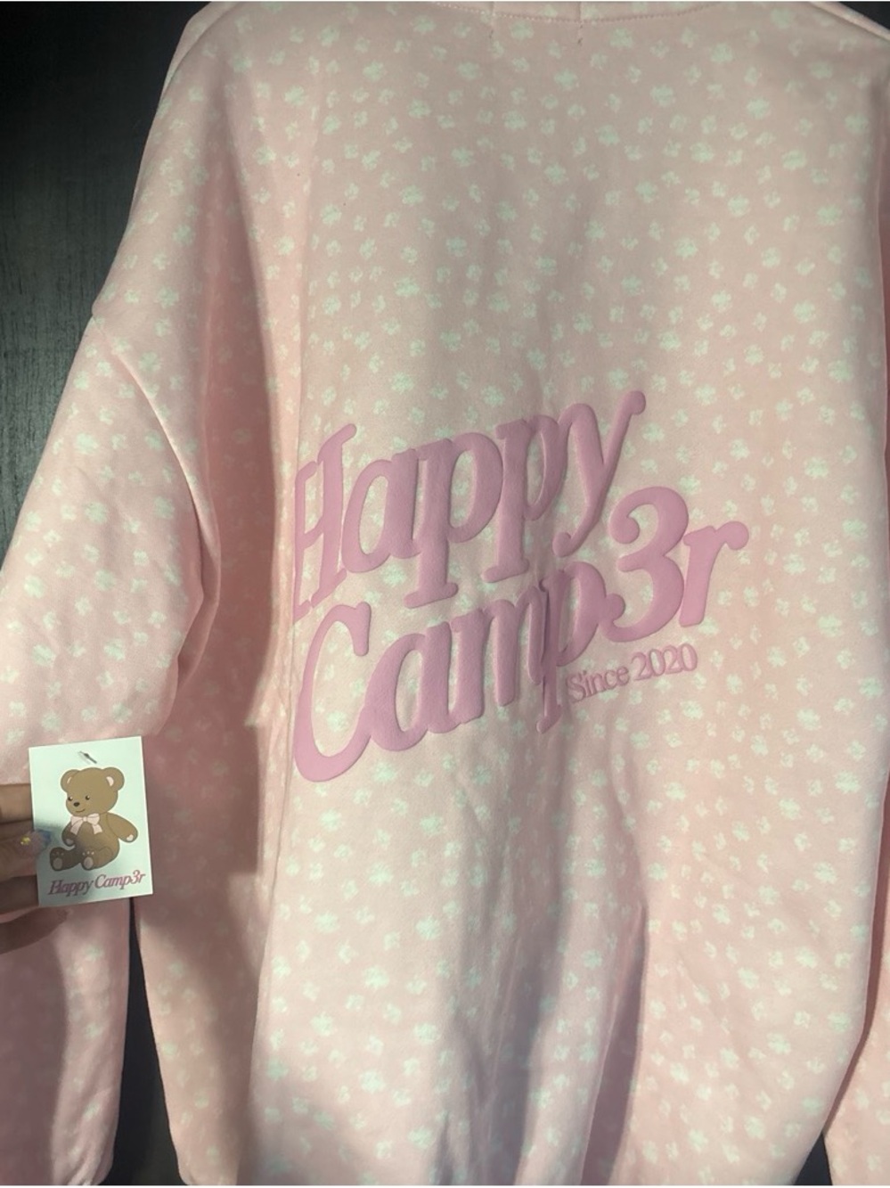 Happy Camp3r Pink Pullover Sweatshirt